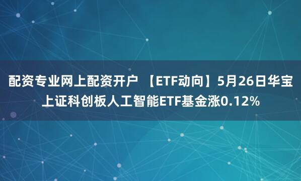 配资专业网上配资开户 【ETF动向】5月26日华宝上证科创板人工智能ETF基金涨0.12%