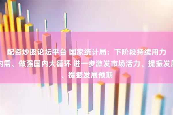 配资炒股论坛平台 国家统计局：下阶段持续用力扩大内需、做强国内大循环 进一步激发市场活力、提振发展预期